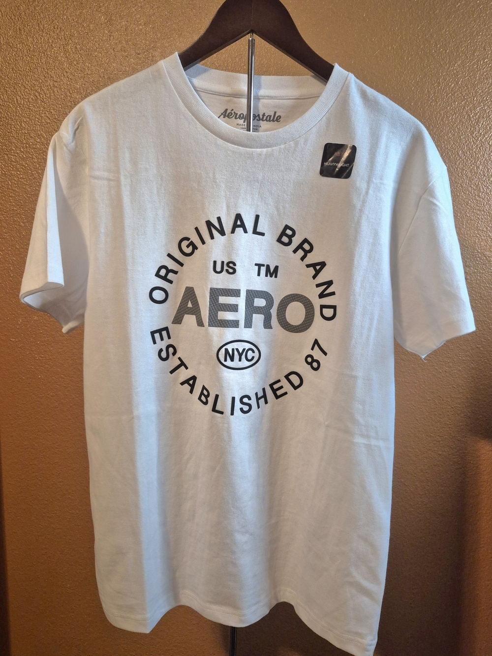 Aeropostale White AERO Original Brand Graphic Tee